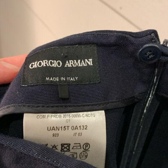 Giorgio Armani wool blend navy blue pencil skirt suit office size US 36 - Picture 7 of 8